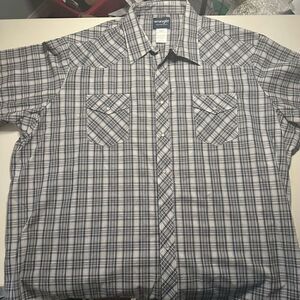 Wrangler pearl snap western shirt 4x button up plaid